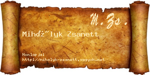 Mihályk Zsanett névjegykártya